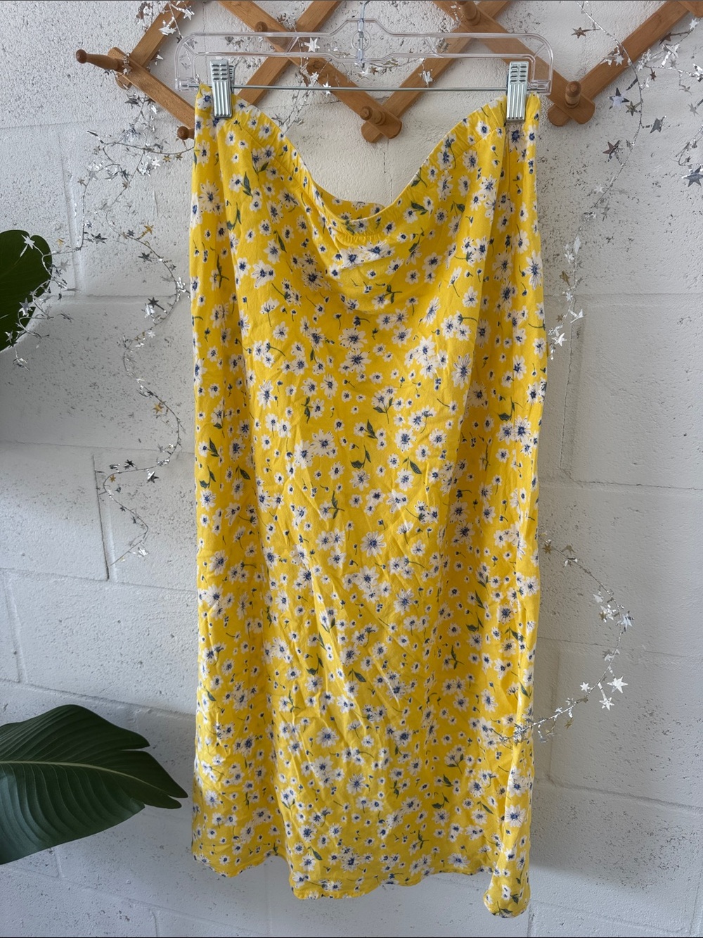 Vintage Monterey Bay Yellow Floral Midi Skirt